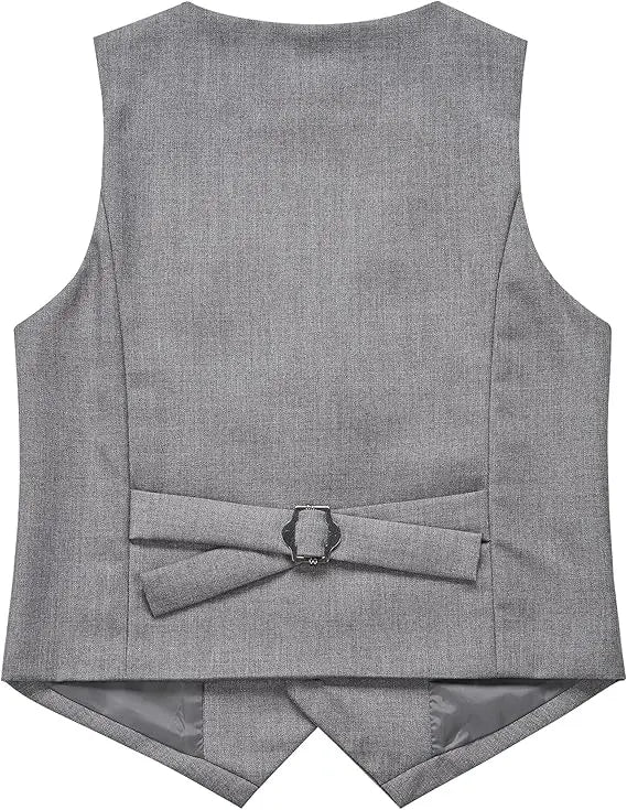 Boys Vest and Pants Set with Tie Formal Dress Suit Teen Boy Wedding Communion Outfit Kids Piano Host Performance Costume