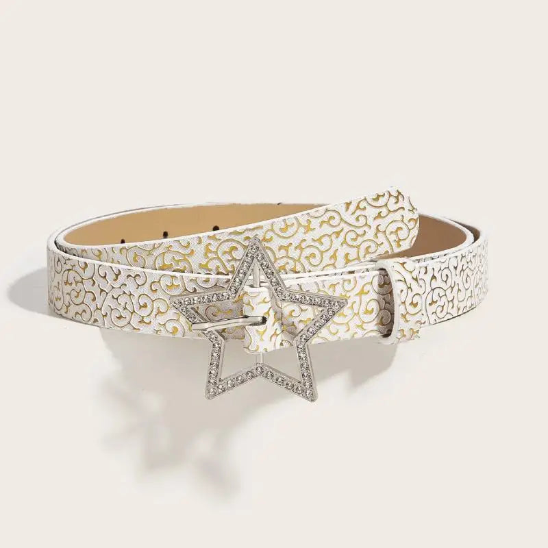 Bling Sequin Belts For Women Girl Fashion PU Leather Belts Western Cowboy Y2K Retro Jeans Skirt Decor Waistband