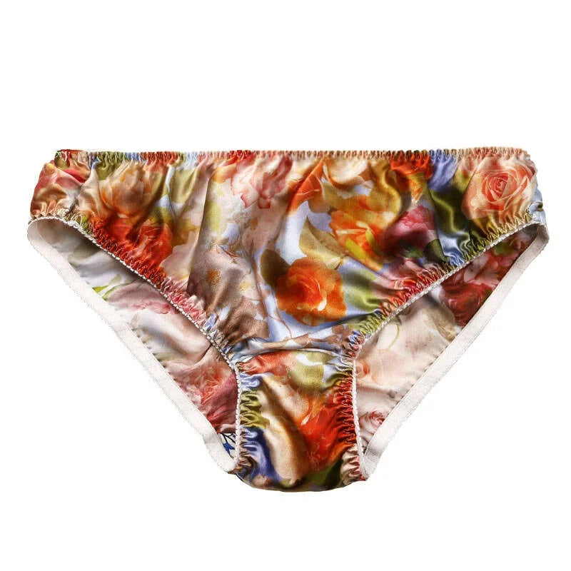 Silk Underwear Women's Large Size XXL e Breathable Antibacterial Low Waist Comfortable Innerwear Daily Use Cartoon Pat...