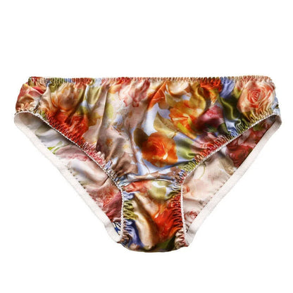 Silk Underwear Women's Large Size XXL e Breathable Antibacterial Low Waist Comfortable Innerwear Daily Use Cartoon Pat...