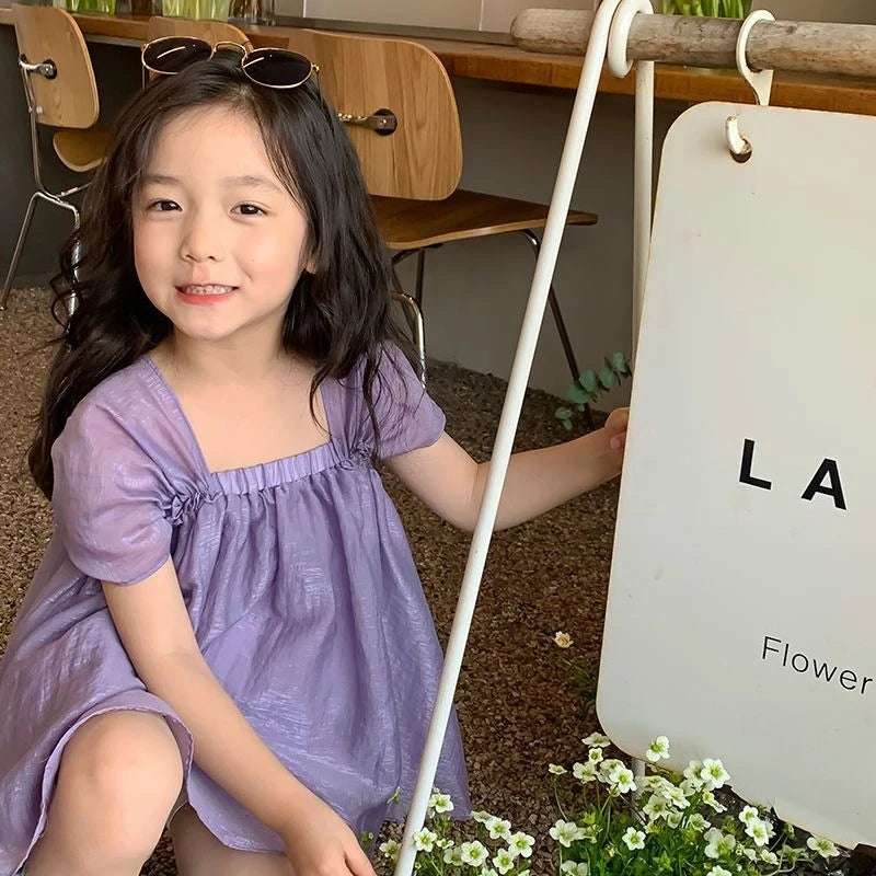 Girls Blouse 2026 New Summer Korean Style Kids Loose Short Sleeve Shirt Stylish Casual Top for Children