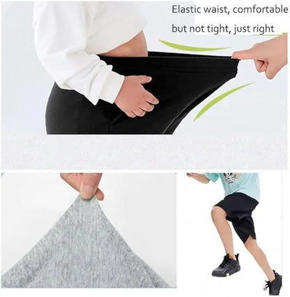 Boys Shorts Summer Solid Kids Short Sweatpants Loose Sport Casual Knickers Children Elastic Waist Half Pants Beachwear 3-14years