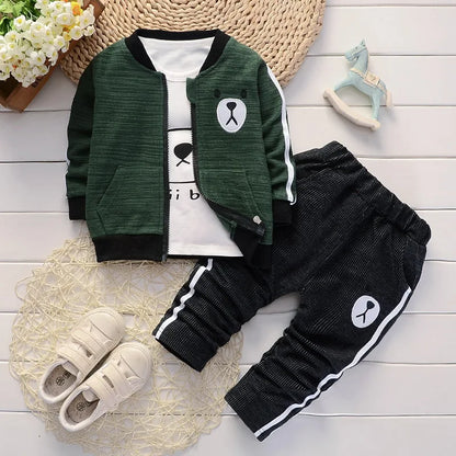 Baby Boy Clothing set fashion Cotton Hooded Tops+Pants 3pcs Outfits Infnat Boys Tracksuit newborn kids clothes Sets