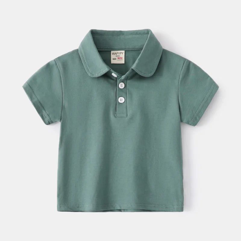 Long Sleeve Polo Shirts for Boys Spring Autumn Children Cotton Full Sleeve Shirt Black White Striped Classic Tops Baby Clothes