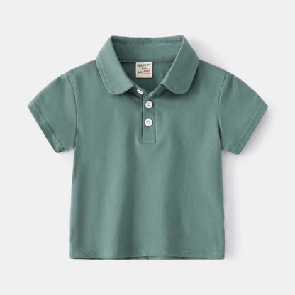 Long Sleeve Polo Shirts for Boys Spring Autumn Children Cotton Full Sleeve Shirt Black White Striped Classic Tops Baby Clothes