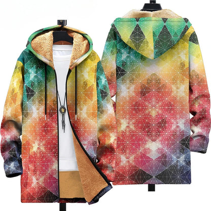 Men Cardigans Coats Retro Aztecs Printed Plush Thick Winter Abstract Art Graphics Jackets Casual Streetwear Unisex Clothing