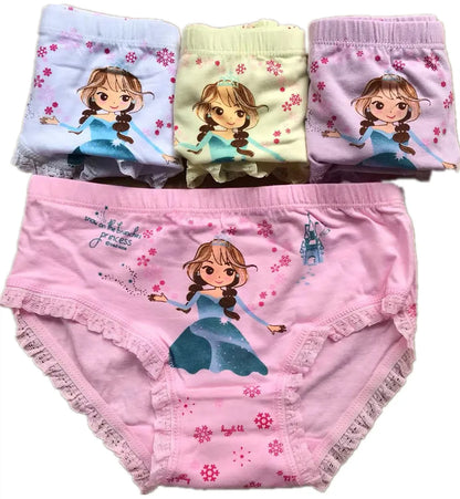 Girls Briefs Fine Cotton Underwear Cute Prints Panties Kids Breathable Soft Healthy Underpants Girls Boxer 4pcs/Lot Size 3-10T