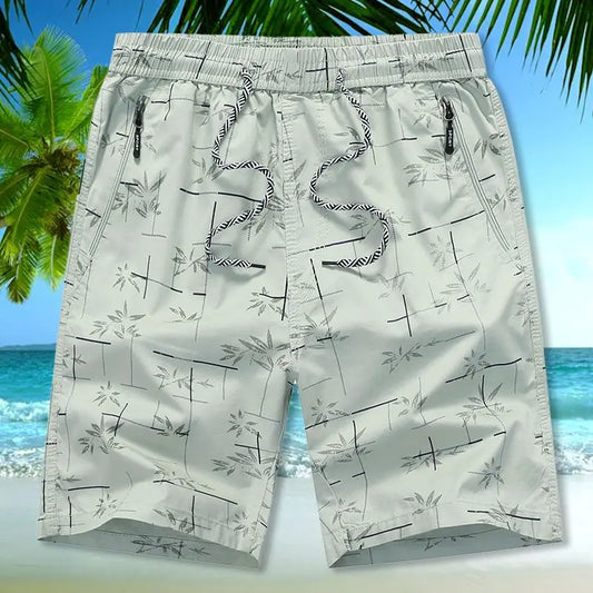 Summer Men Home Casual Wear Loose Cotton Thin Beach Five-point Pants