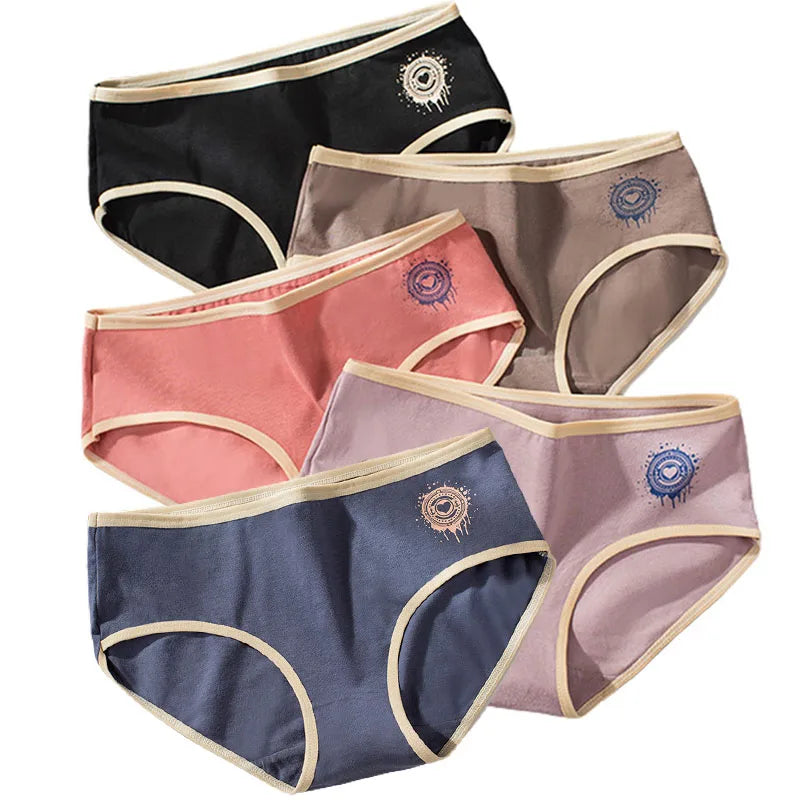 5-Piece Teenage Girls Underwear Cotton Soft Panties For Mature Girls Solid Teen Girls Briefs Adolescent Children Underwear