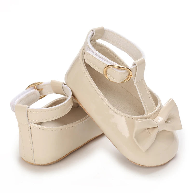 Girls' Princess Shoes Red Shoes Butterfly Bow Shiny Surface Walking Shoes Ladies' Baby Shoes Baby Shoes For Going Out Low