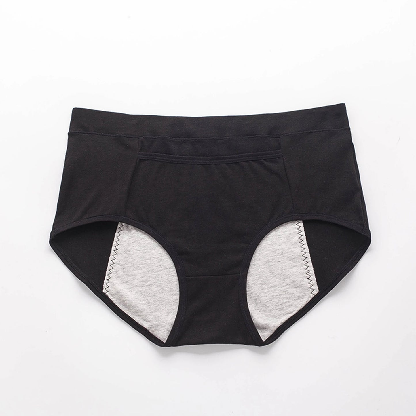 High Waisted Elasticity Underwear Breathable Period Underwear Solid Color Sanitary High Waisted Underwear For Women