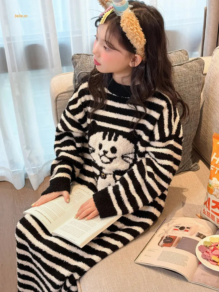 Girls Pajamas 2025 New Children's Nightgown Children's Autumn and Winter Loungewear