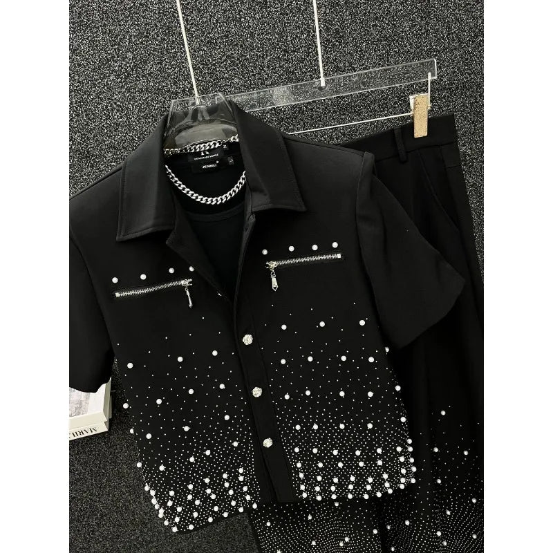 Men's 2025 New Short-sleeved Shirts Fashionable Casual Handsome Personalized Versatile Fashionable Casual and Versatile Tops