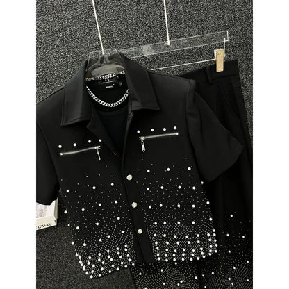 Men's 2025 New Short-sleeved Shirts Fashionable Casual Handsome Personalized Versatile Fashionable Casual and Versatile Tops