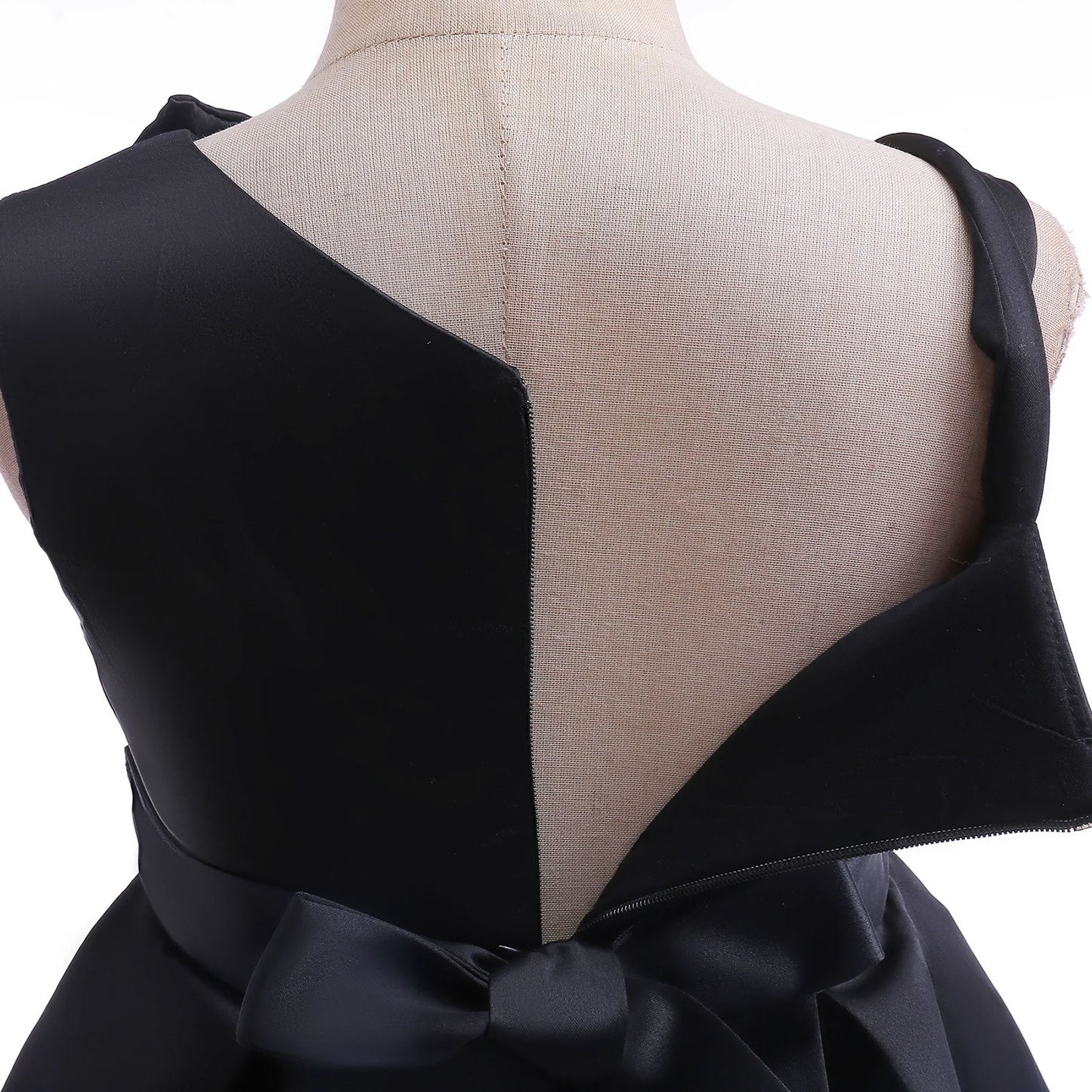 Girls Black Dress Children's Clothing Pink Solid Color Single-Shoulder Dress Fashionable Princess Dress Birthday Evening Dress