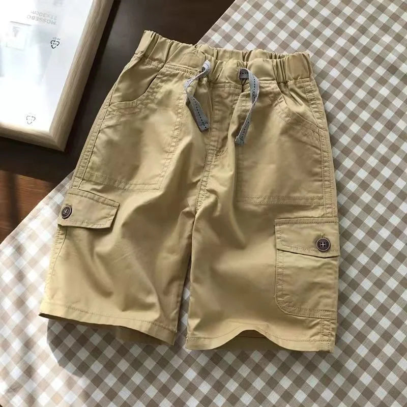 Boys Summer Shorts 2025 New Fashion Short Pants Children Sports Wide-legged Trousers Teenager Casual Thin Clothing 4-14 Years