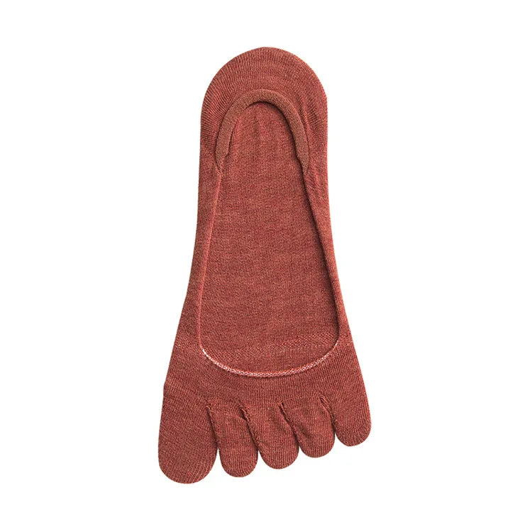 1 Pair Five Finger Solid Color Toe Socks For Girls Gift Summer Thin Toe Socks Shallow Mouth Anti-Skid Invisiable Low Cut Sock