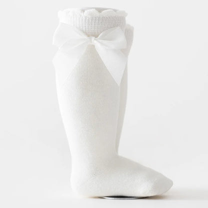 Kids Girls Socks With Bows Knee High Princess Socks For Girl Cute Newborn Baby Cotton Sock Long Tube Bow Children Socks