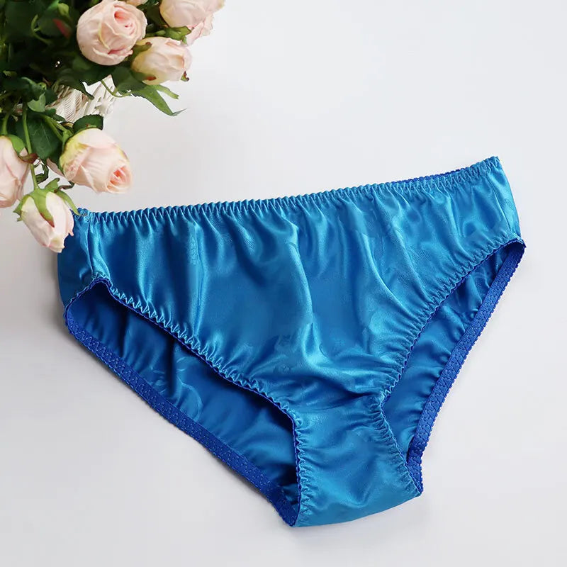 Silk Underwear Women's Large Size XXL e Breathable Antibacterial Low Waist Comfortable Innerwear Daily Use Cartoon Pat...