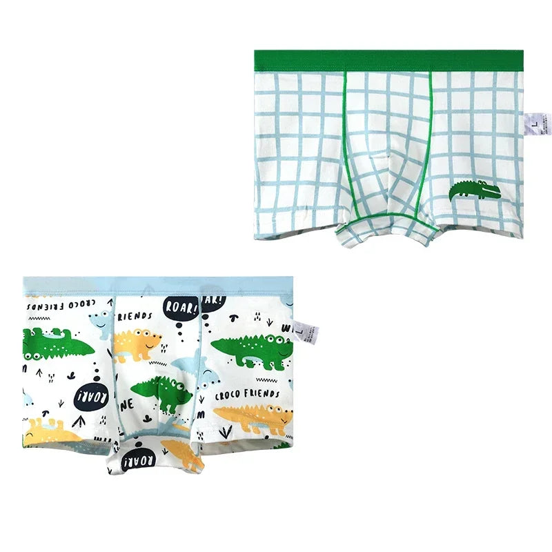 5PCSChildren's underwear, soft cotton for boys, boys' flat shorts, cartoon summer thin boys' four-cornered baby underpants
