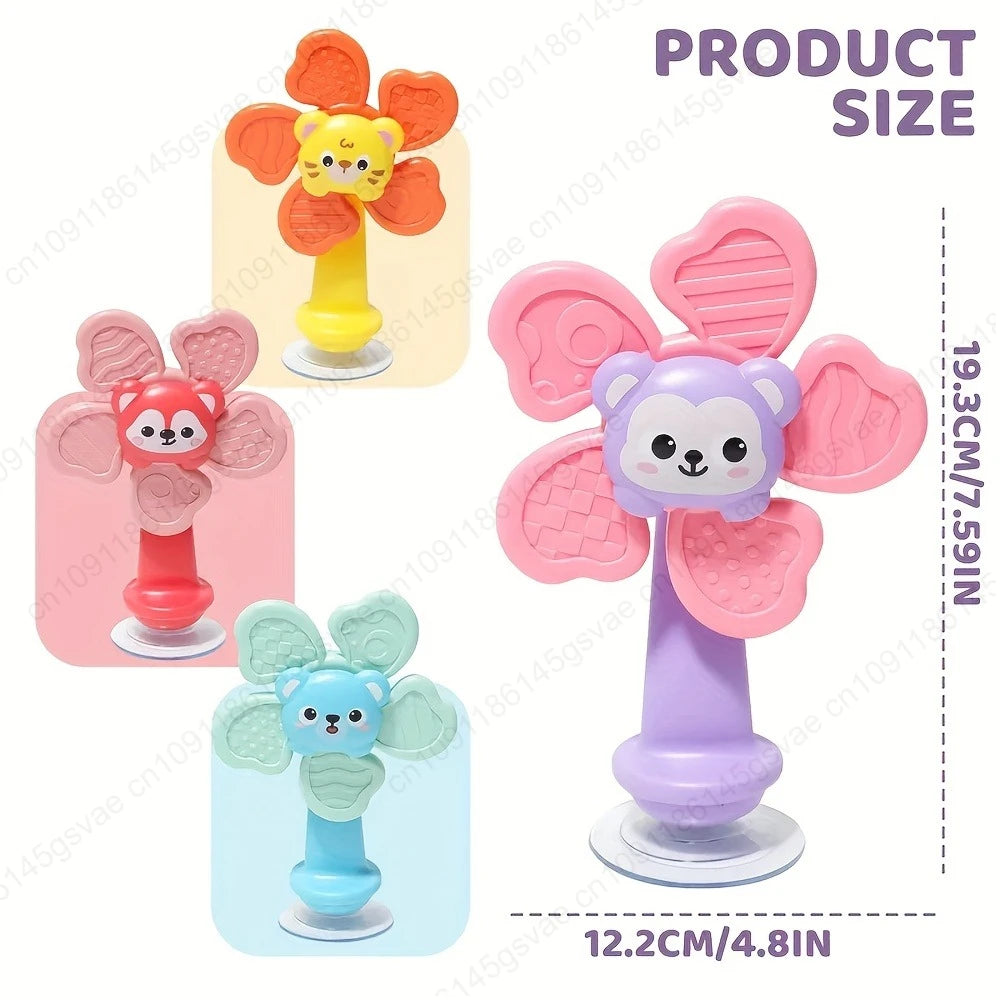 Baby Bath Toy Bathing Sucker Spinner Suction Cup Cartoon Rattles Fidget Educational Toy Children Boy Girl Gift Funny Development