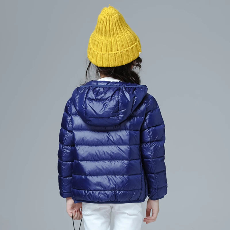 Girls Down Jacket Fashion Children Winter Coat Kids Ultra Light Winter Jackets for Girls Portable Hooded Down Coats for Teenage