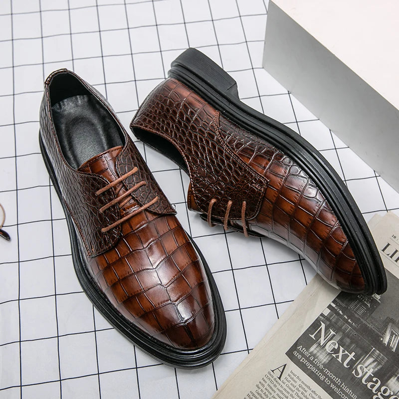 Men's Dress Shoes Formal Designer Comfortable Embossed Leather Luxury Wedding Italian Male Casual Business Shoes for Men Loafers