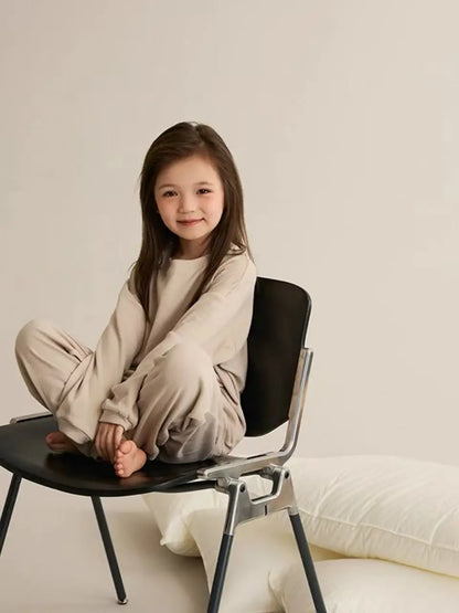Girls Pajamas Sets Winter Autumn Sleepwear for Kids Solid Color Children's Loungewear Set Teenager Underwear Baby Pijama 3-14T
