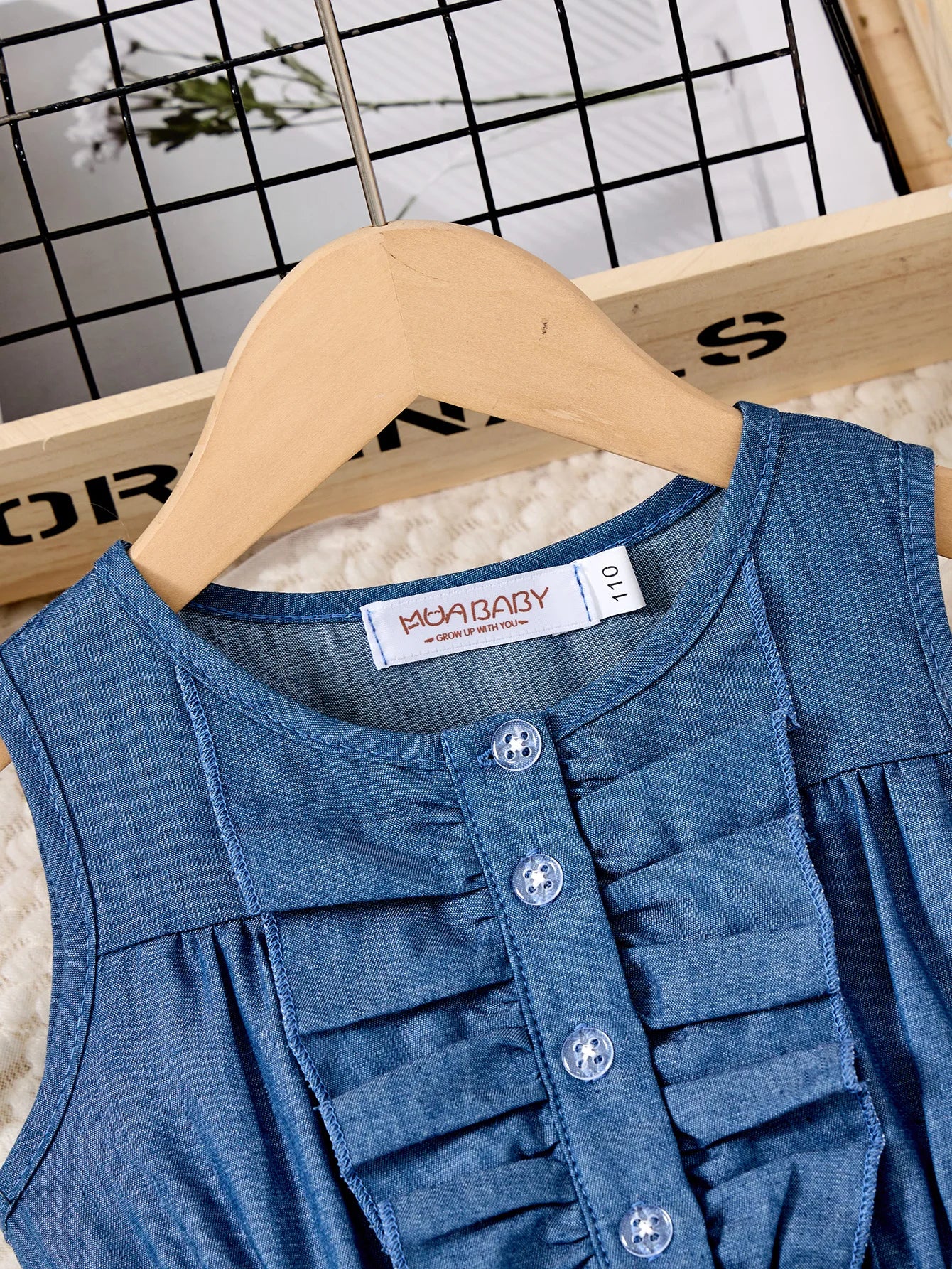 Girls Casual Dresses Denim Print Button Bow Ruffled sleeves Floral Tulle Cute Princess Formal Dresses Children Casual Dresses
