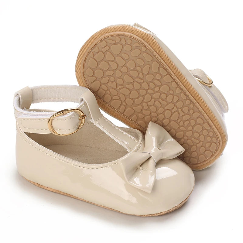Girls' Princess Shoes Red Shoes Butterfly Bow Shiny Surface Walking Shoes Ladies' Baby Shoes Baby Shoes For Going Out Low