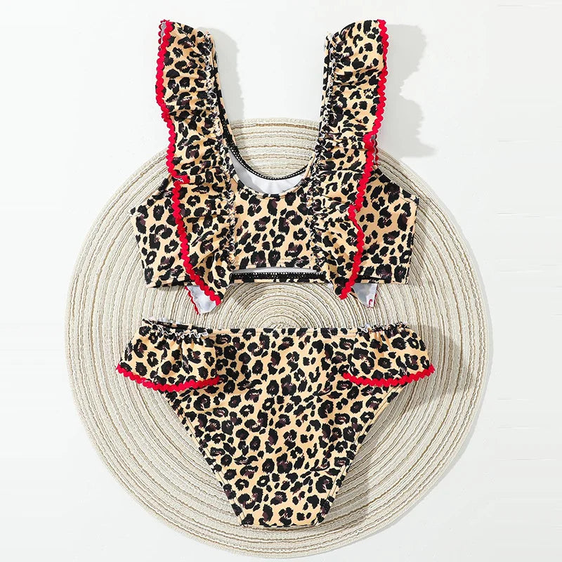 Girls Swimsuits Sets Children's Summer Fashion Beachwear Suit 2025 New Kids Swimming Costume Girl Print 2Pcs Outfits 4-8Y