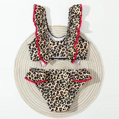 Girls Swimsuits Sets Children's Summer Fashion Beachwear Suit 2025 New Kids Swimming Costume Girl Print 2Pcs Outfits 4-8Y
