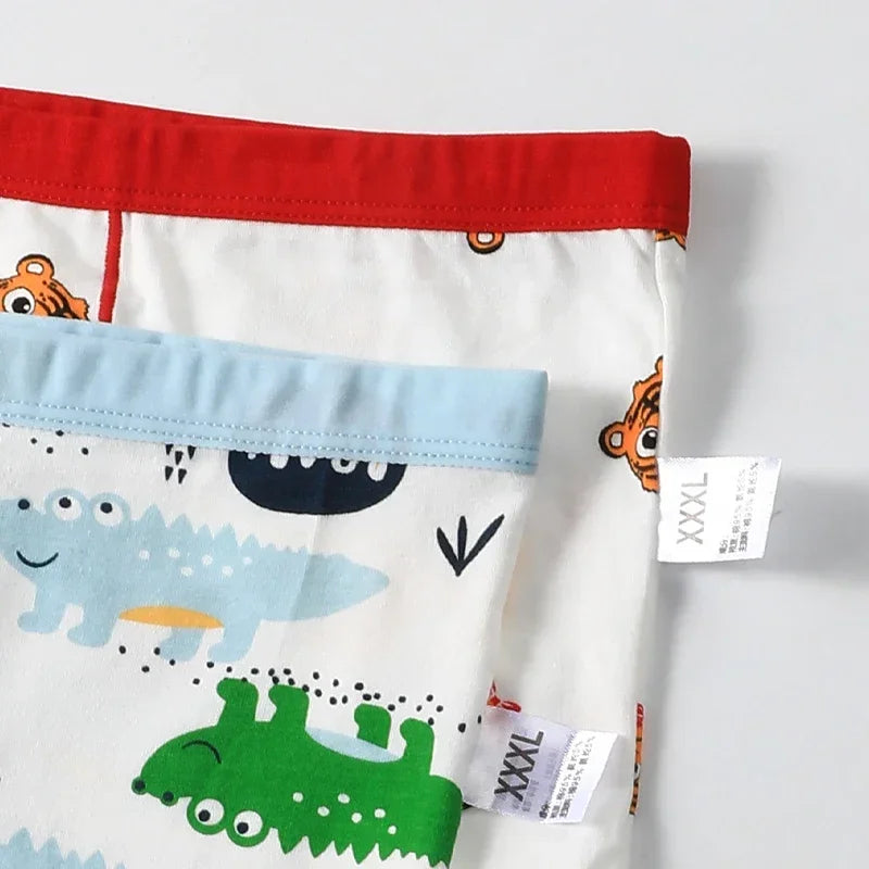 5PCSChildren's underwear, soft cotton for boys, boys' flat shorts, cartoon summer thin boys' four-cornered baby underpants