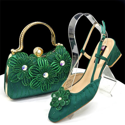 Italian Fashion Women's Elegant Heels & Clutch Bag Set EDS317