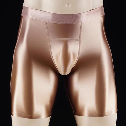 Men Thin Fitness vest Tights suit Slim Bottoms Satin Glossy Leggings Streetwear Athletic Shorts Quick-drying Compression Pants