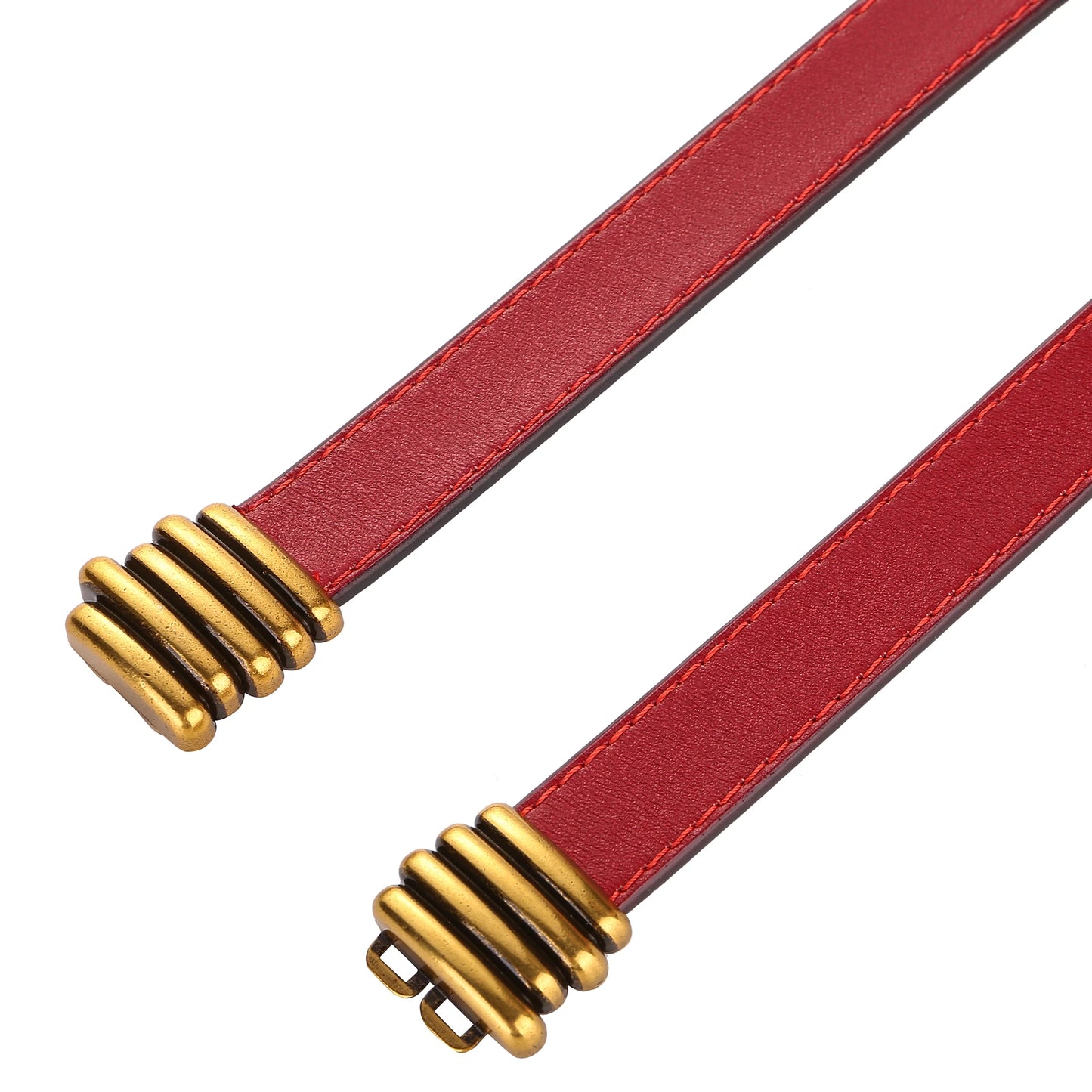 Fashion Genuine Leather Slim Waist Gold Buckle Adjustable Women Belts Wild Skinny Dress Jeans Decorative Straps Waistbands
