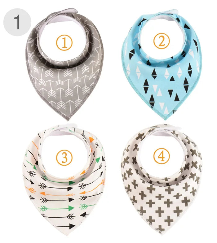 4 Pieces New Baby Bibs For Boy&Girl Burp Cloths Bandana Bibs Baby Bandana Infant Waterproof Dribble Bib Towels