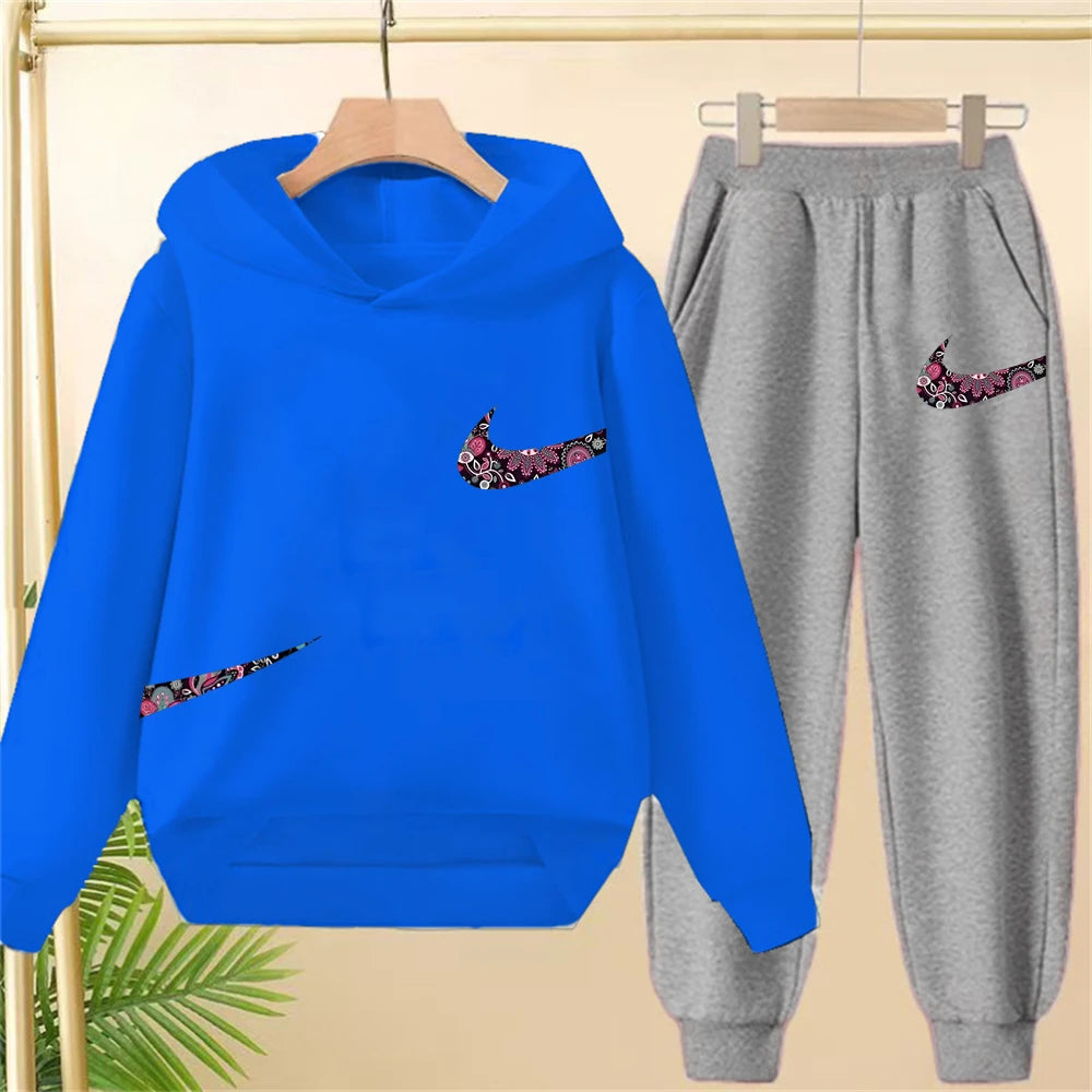Children's Hoodie Coat +Pants black Children Boys Girls Hoodie Tops Leisure Sweatshirr Toddler 3-12 Year new fashion Clothing
