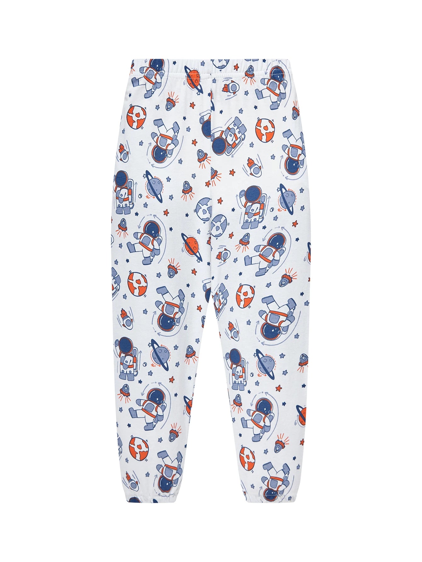 Pajamas Set for Kids 100% Cotton Soft Boys Girls Cartoon Astronaut Nightwear Long Sleeve Comfortable Pjs Age 1-8 Years