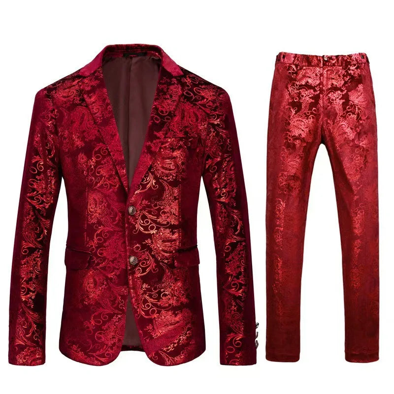 2026 Men's Suit Two Piece Sets Single-breasted Blazer Jackets and Pants Wedding Suits for Men Party Banquet Tuxedo Dress Outfits
