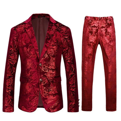 2026 Men's Suit Two Piece Sets Single-breasted Blazer Jackets and Pants Wedding Suits for Men Party Banquet Tuxedo Dress Outfits