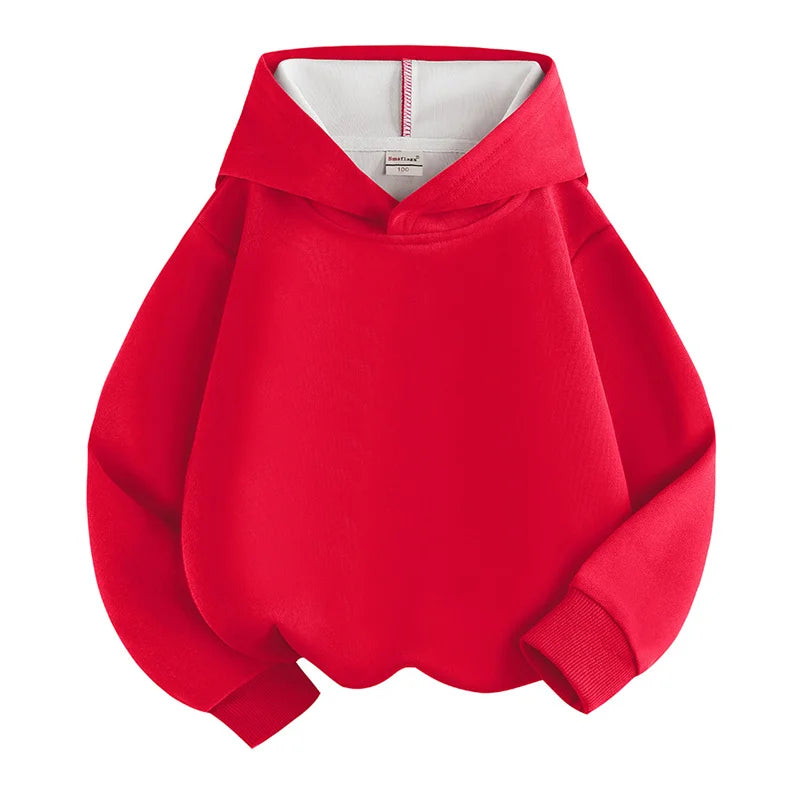 Children's Autumn Hoodies New Boys Girls Casual Hooded Sweatshirts Solid Color Jackets Teenager Fashion Spring Loose Sportswear