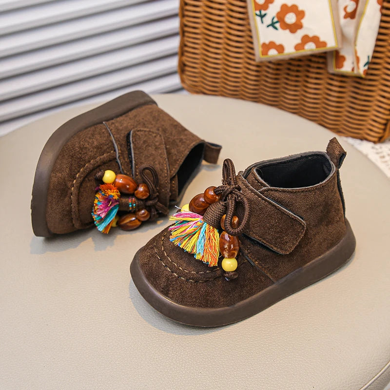 Baby Boys Girls High-top Casual Shoes 2025 New Autumn Toddler Walking Shoes Soft Sole Breathable First Walker Outdoor Daily Wear