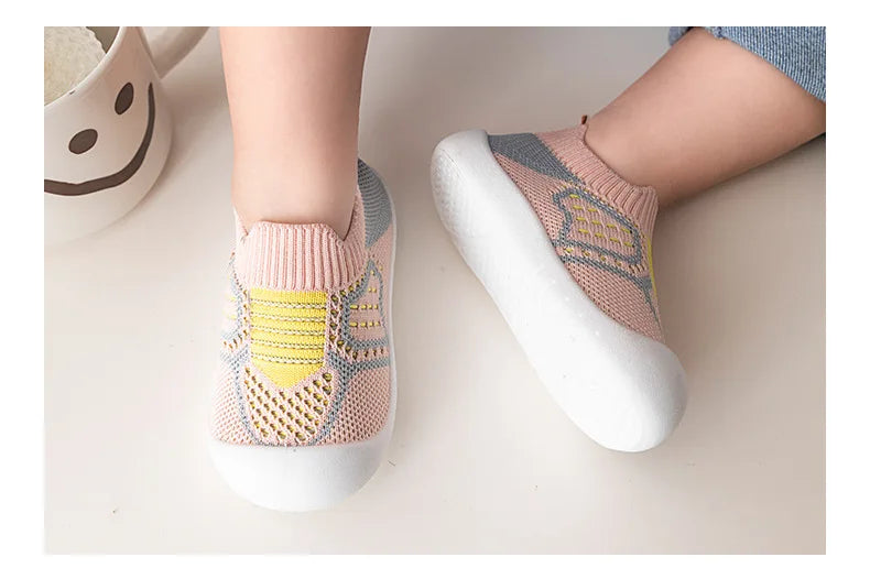Baby Shoes Anti-slip Breathable Infant Crib Floor Socks with Rubber Sole for Children Boys Mesh Shoes Soft Bottom Baby Girl 아기신발