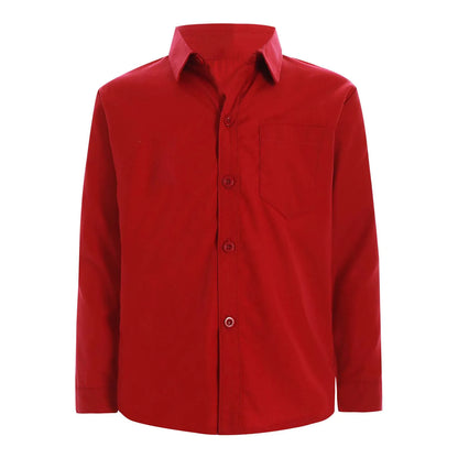 Autumn Kids Shirts for Boy Casual Gentleman Formal Dress Shirt Button-Down Shirt Handsome Boy Long Sleeve Tops Children Clothes