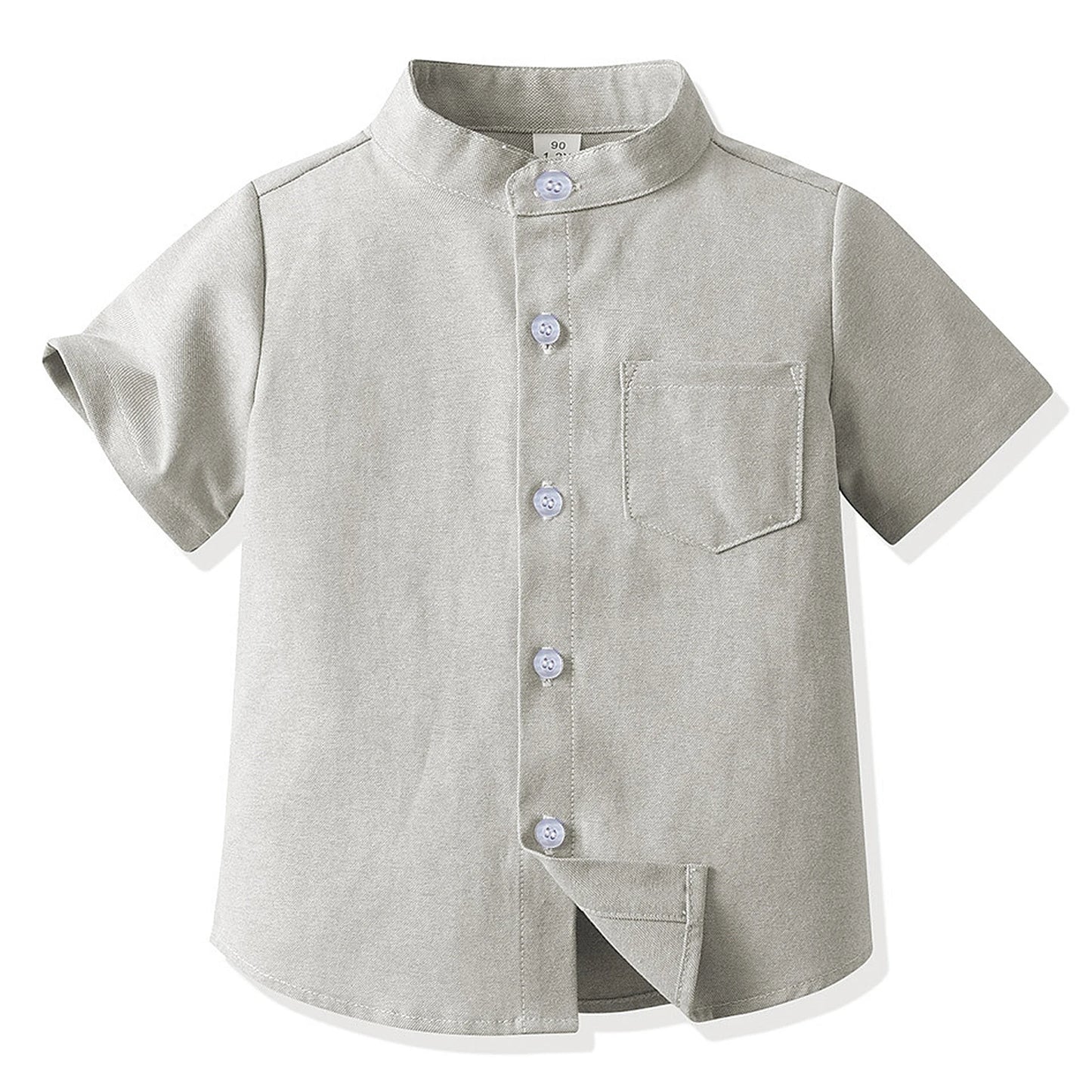 Girls' School Uniform,Long/Short Sleeve Blouse,Single Breasted High Collar Boys Shirts,Formal Kids Button-Down Gentleman Tops