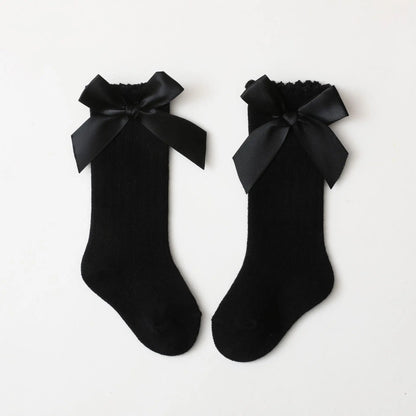 Baby Girl Accessories Infant Socks Spring Autumn New Big Bow Cotton Socks Kids Children Knee High Stocking Toddler Boy Clothes
