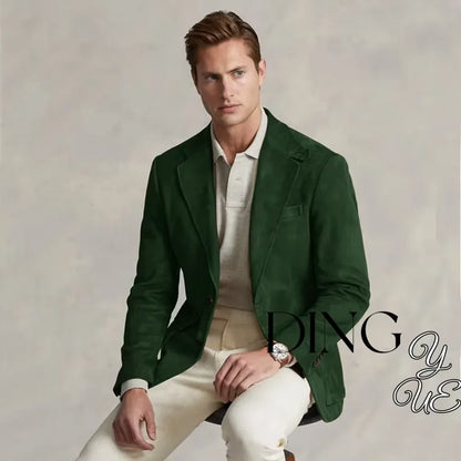 Men's Suit Suede Jacket Single Breasted Casual Suede Coat Casual Men Luxury Costume Jacket Wedding chaquetas hombre formal