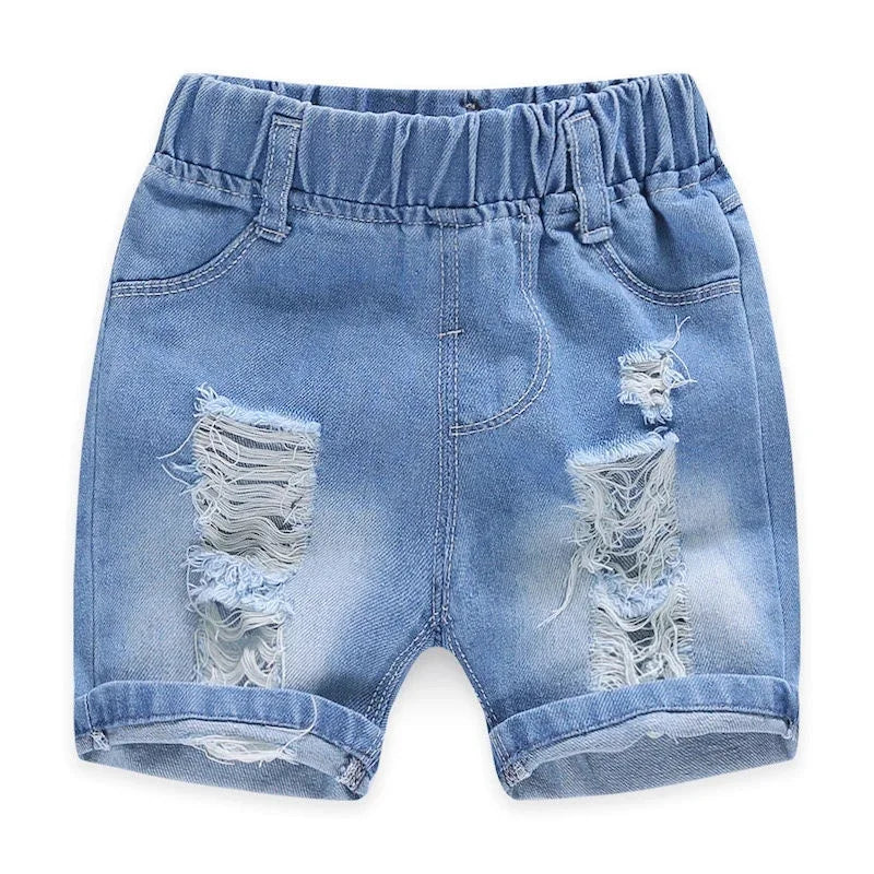Girls Shorts Summer Kids Casual Loose Jeans Children Denim Knee Length Pants Teenager Fashion High Waist Shorts Clothing