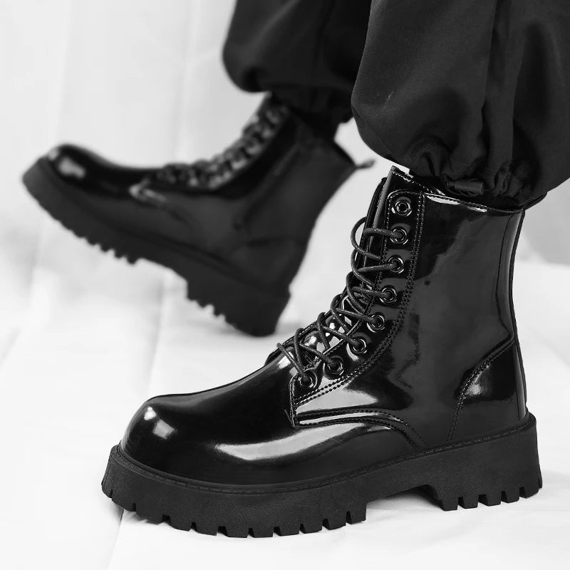 Men's high top boots four seasons new styles fashion soft soled comfort sports casual boots thick sole youth outdoor work boots